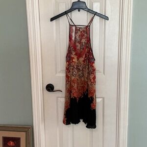 Free People Floral Textured Cami in Red, Blue & Gold